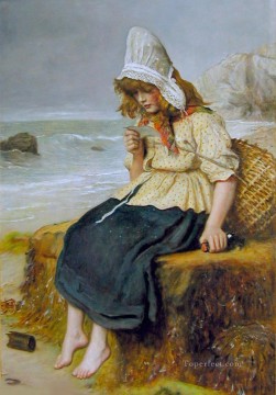  Sea Painting - Message From the Sea Pre Raphaelite John Everett Millais